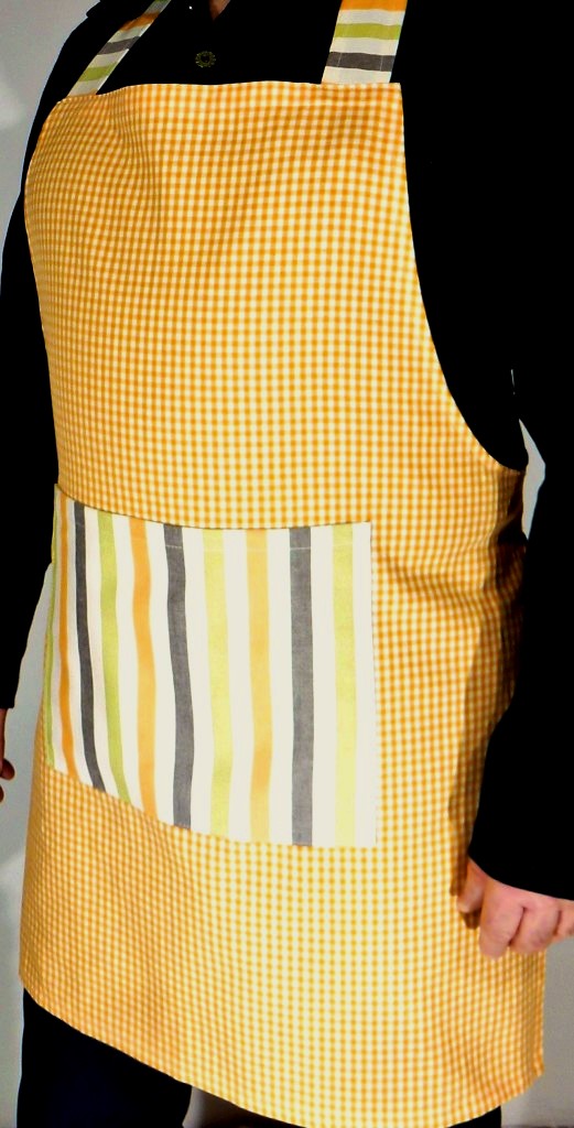 Zástěra pro muže oranžová kostka