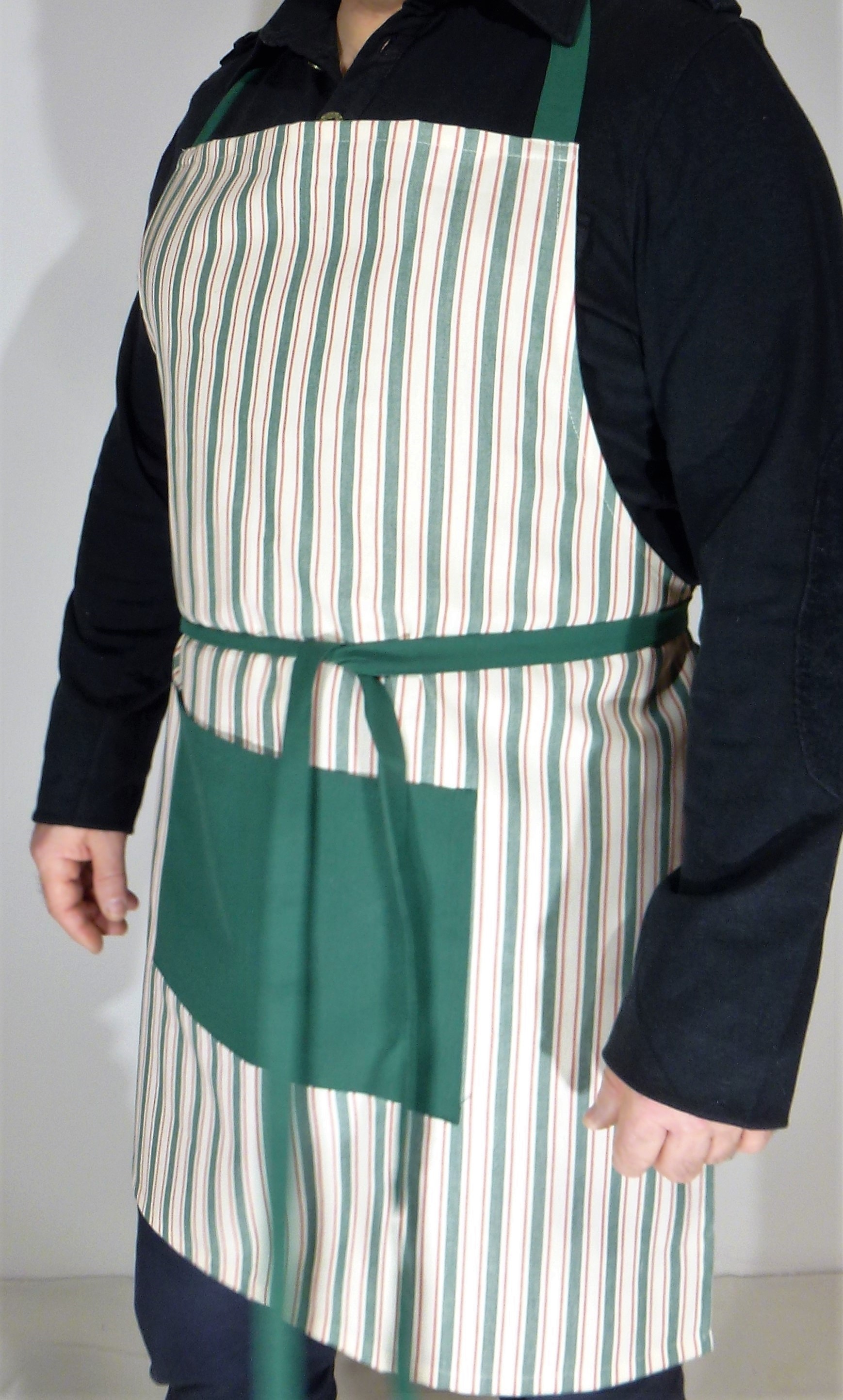Zástěra pro muže zelený pruh
