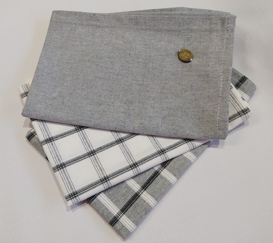 Utěrka na nádobí, šedá kostička, bavlněná