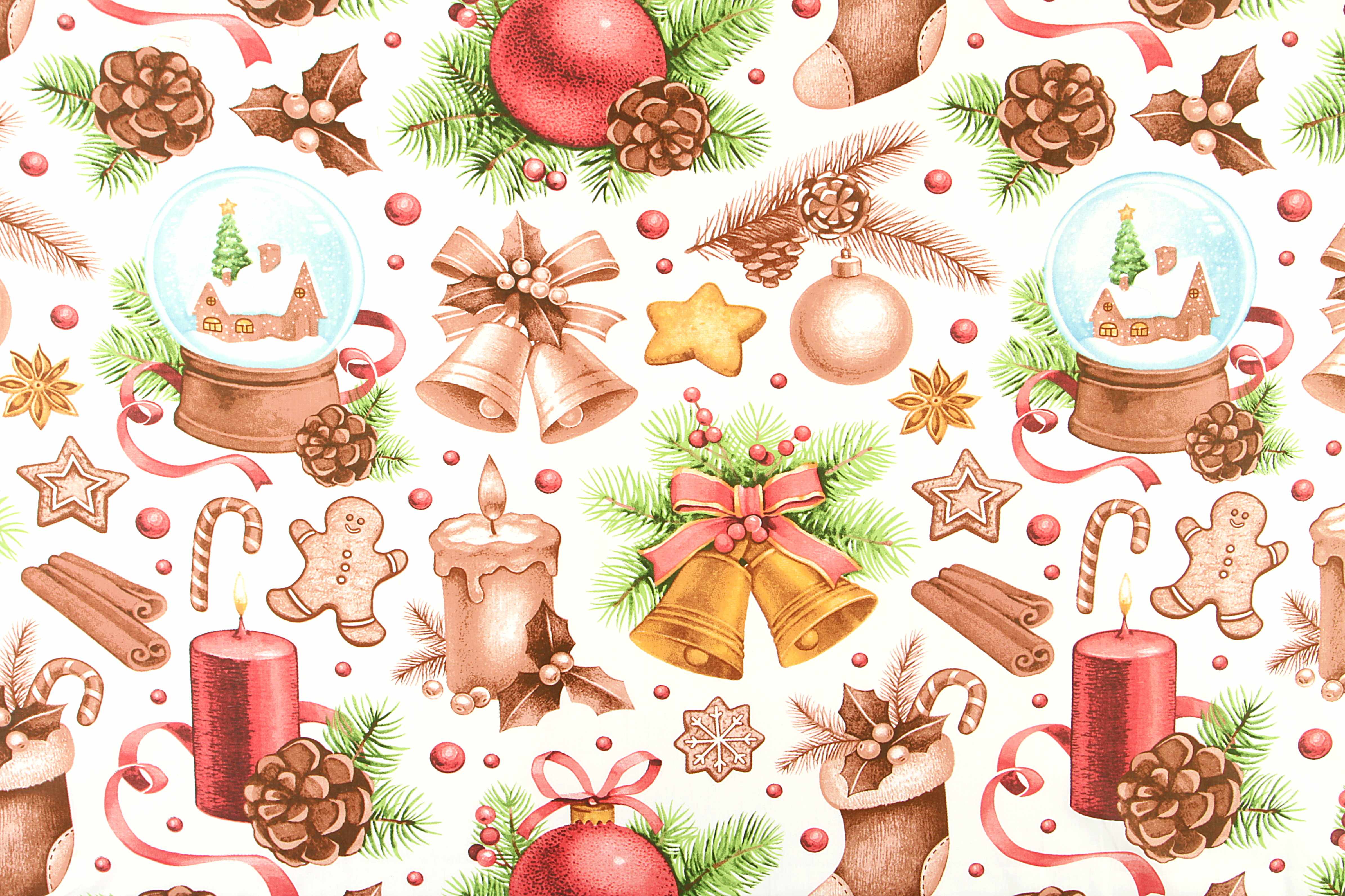 Vánoční bavlna Perníček se skořicí