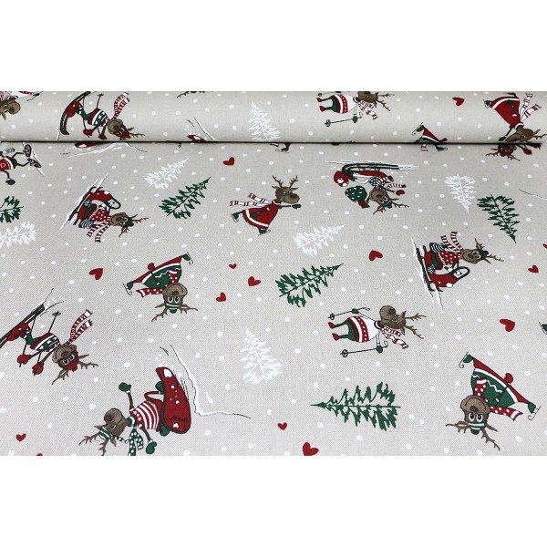 Vánoční bavlna - Vánoční sobi