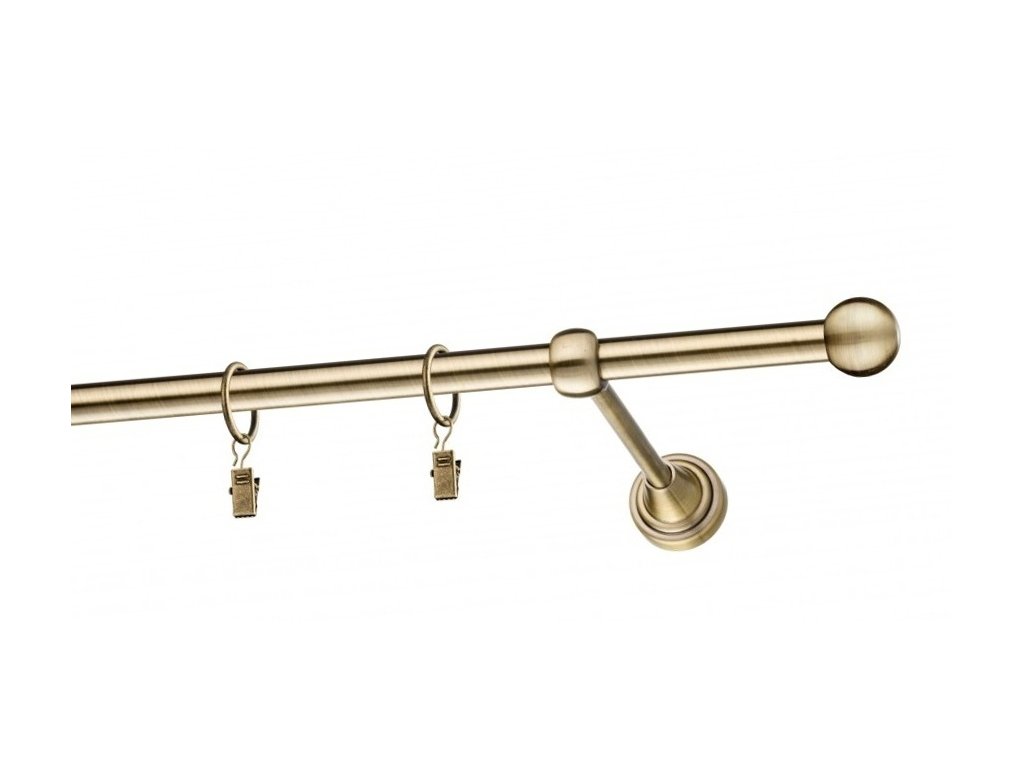 Garnýž Elegance mosaz antik, koncovka Koule