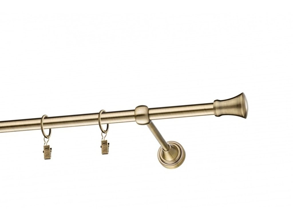 Garnýž Elegance mosaz antik, koncovka Stone