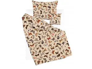 Povlečení bavlněné Křídla motýlí hnědá