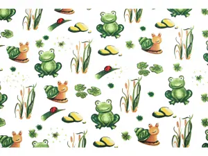 Plátno bavlněné Žabky, šneci