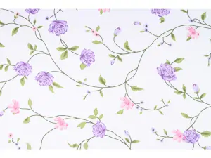 Plátno bavlněné Fialové růžičky