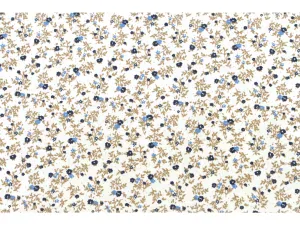 Plátno bavlněné Drobné kytičky modré