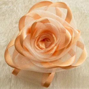 Spona na závěsy lososová růžička