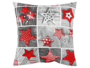 Vánoční povlak Hvězdičky na šedé