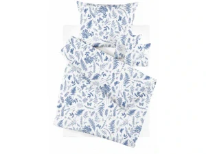 Povlečení bavlněné Motýl a kapradí modré