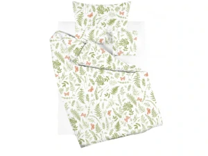 Povlečení bavlněné Motýl a kapradí zelené