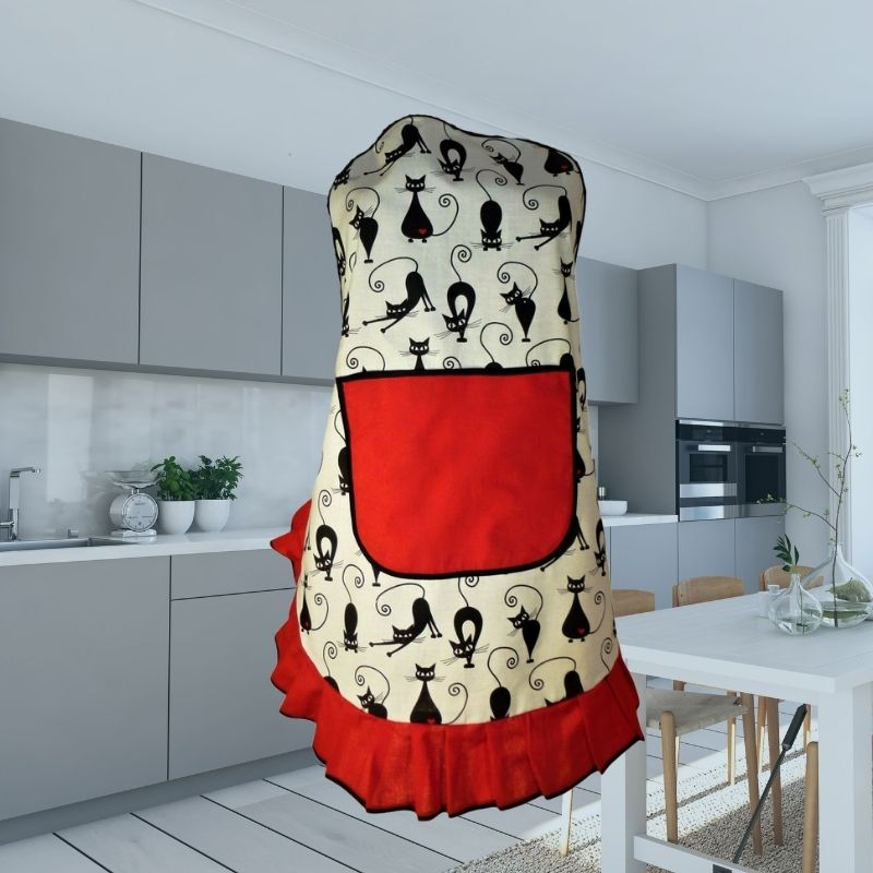 Zástěra Retro motiv Kočky