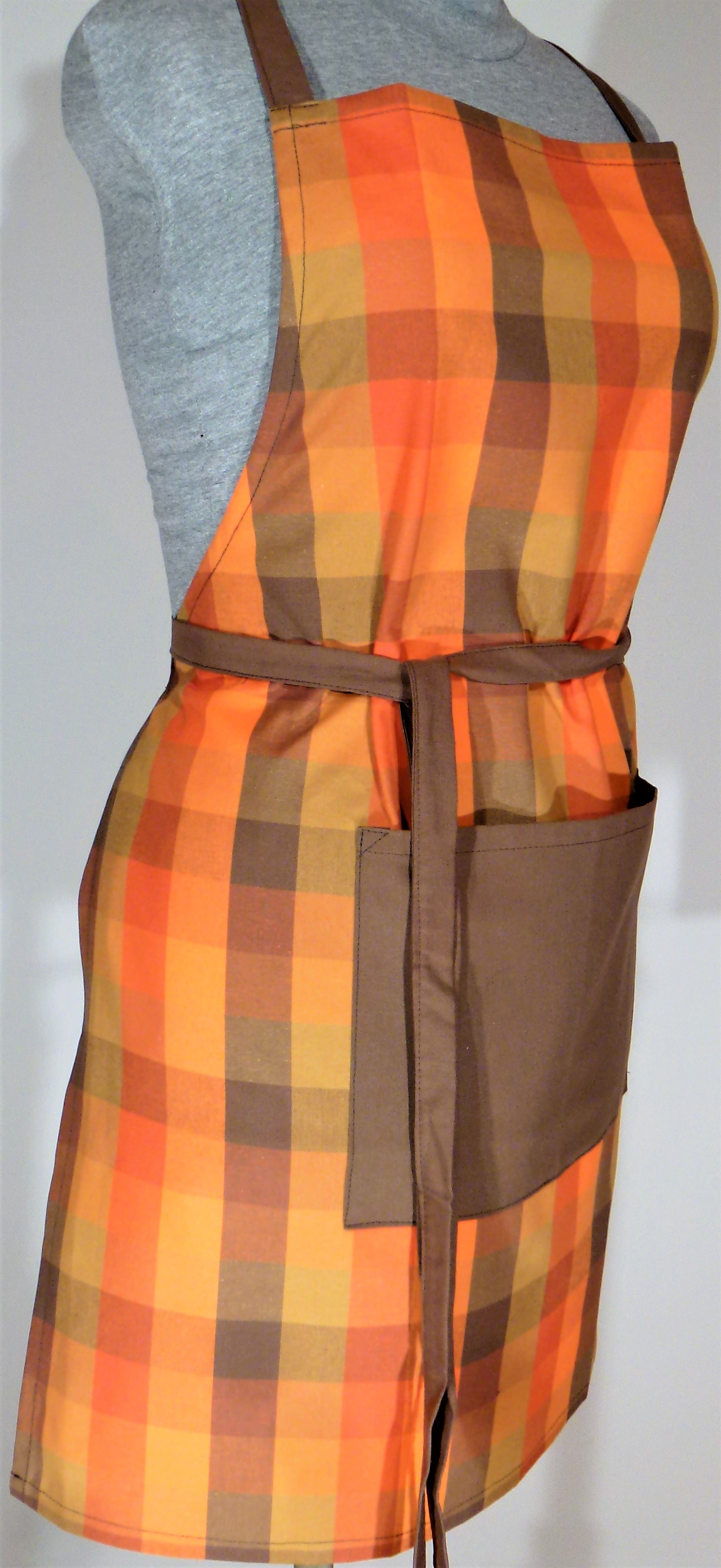 Zástěra pro ženy oranžová kostka