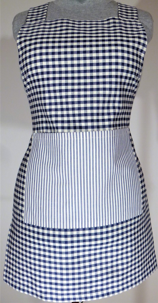 Zástěra pro ženy modrá kostička