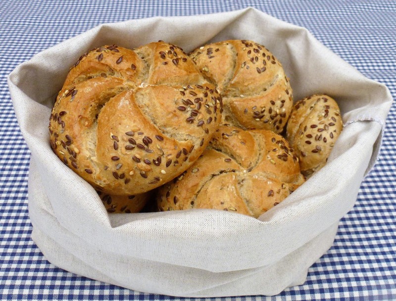 Lněný pytlík na chleba střední