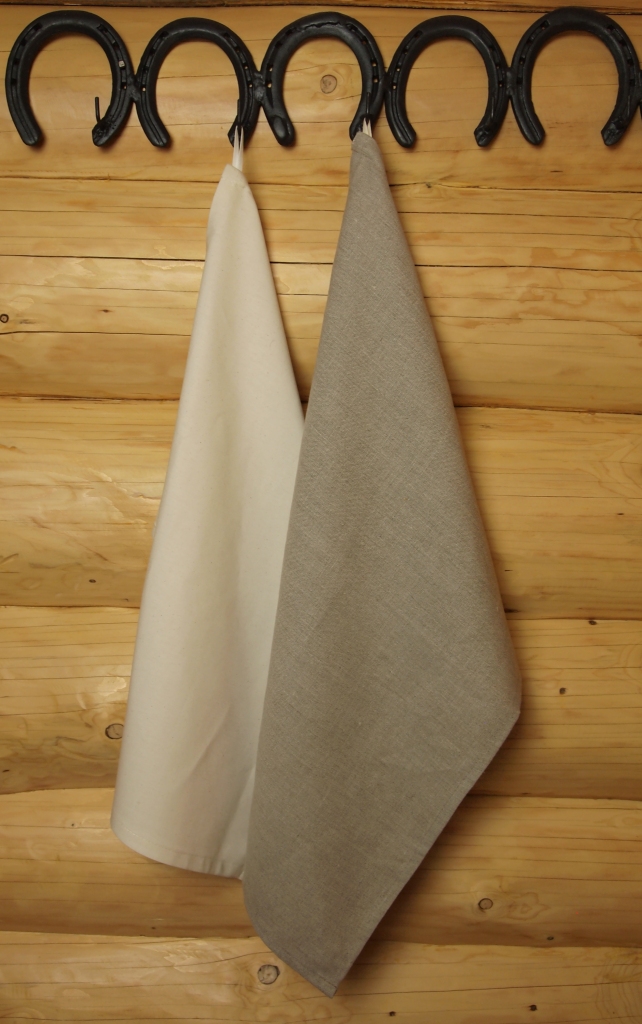 Lněná utěrka na nádobí, přírodní tmavší režná barva