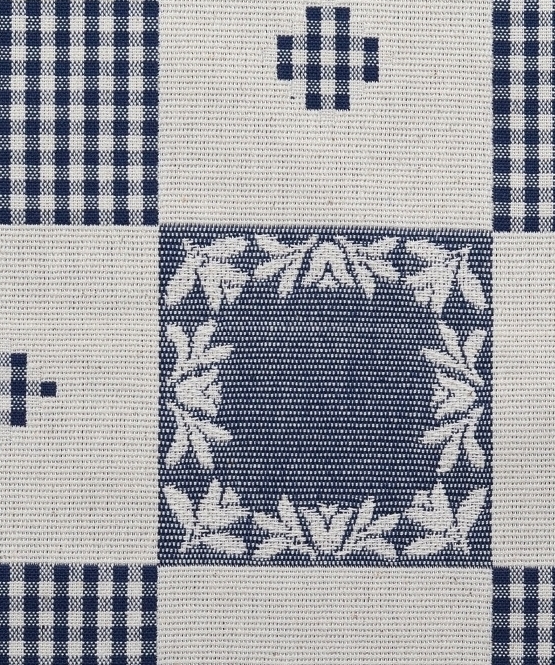 Kanafas Patchwork modrý