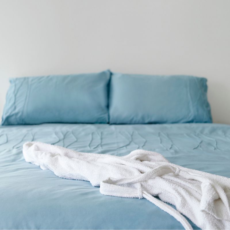 Povlečení bavlněný satén, modré