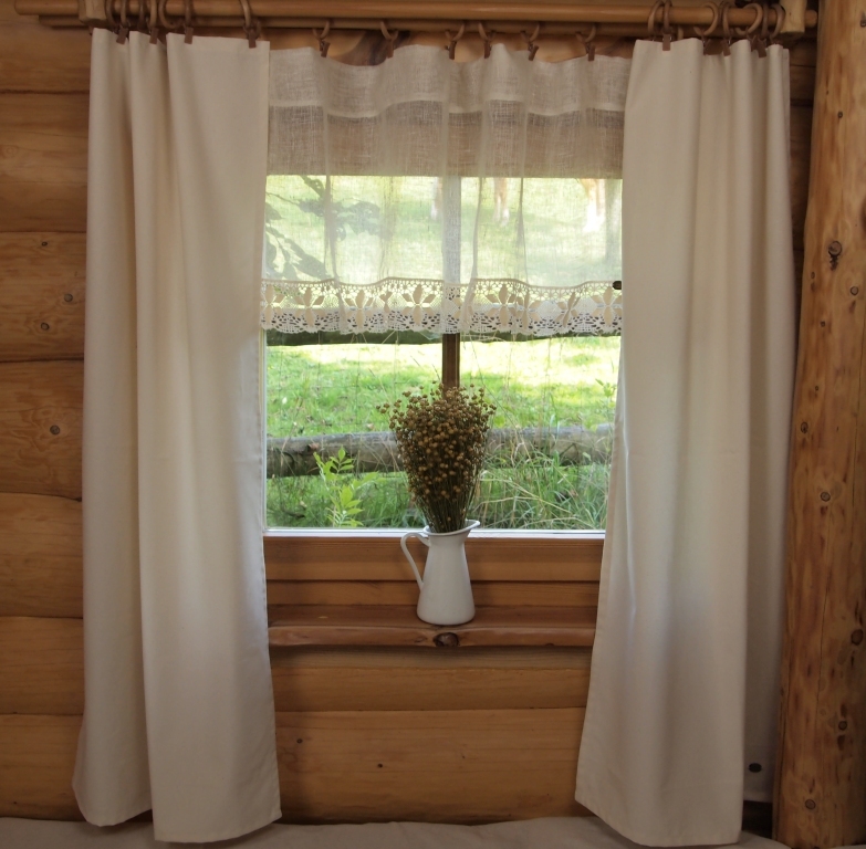 Závěsy režné světlé, skandinávský styl