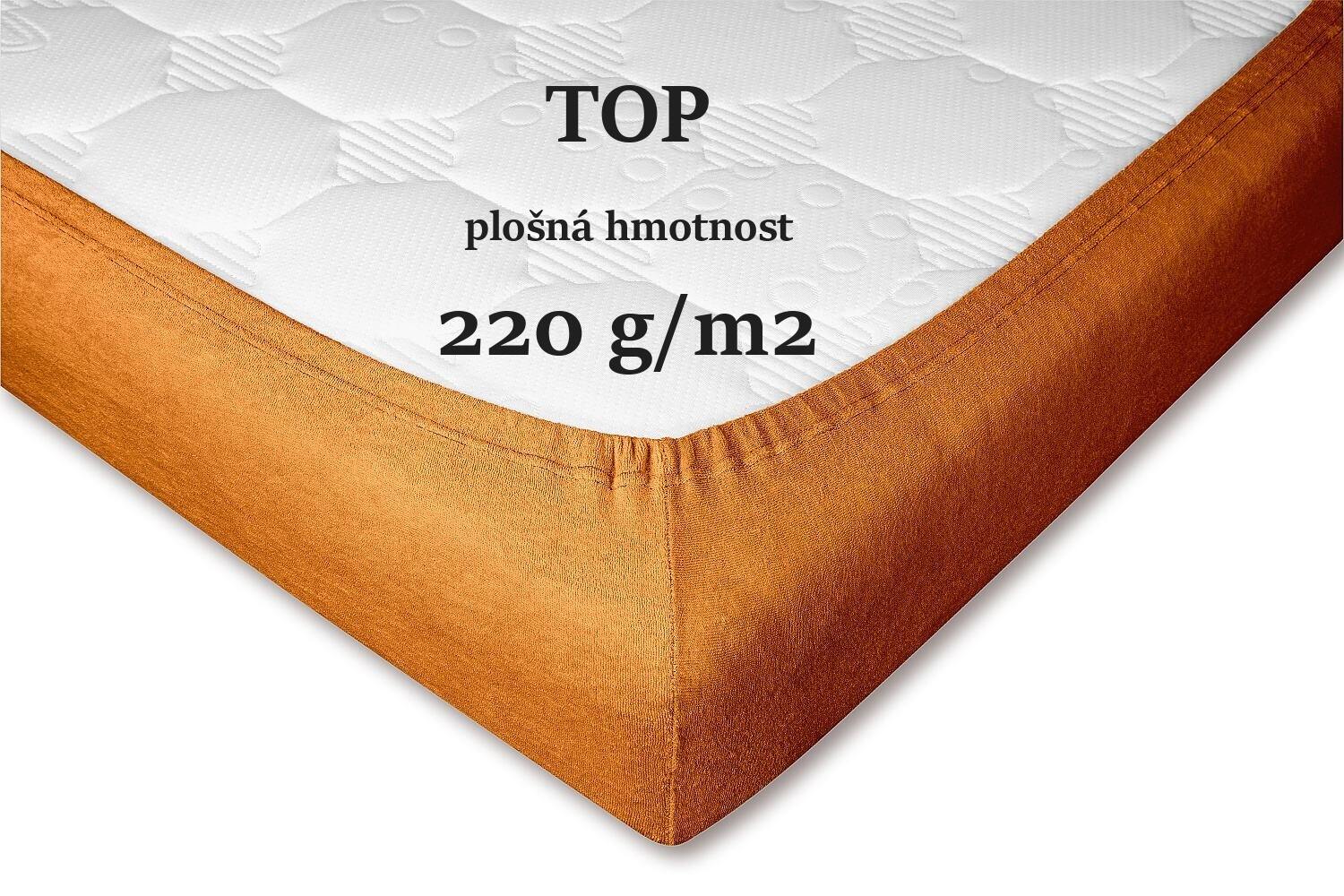 Prostěradlo froté karamel