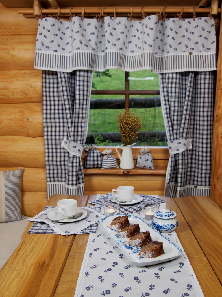 Bavlněný ubrus modrá kostka