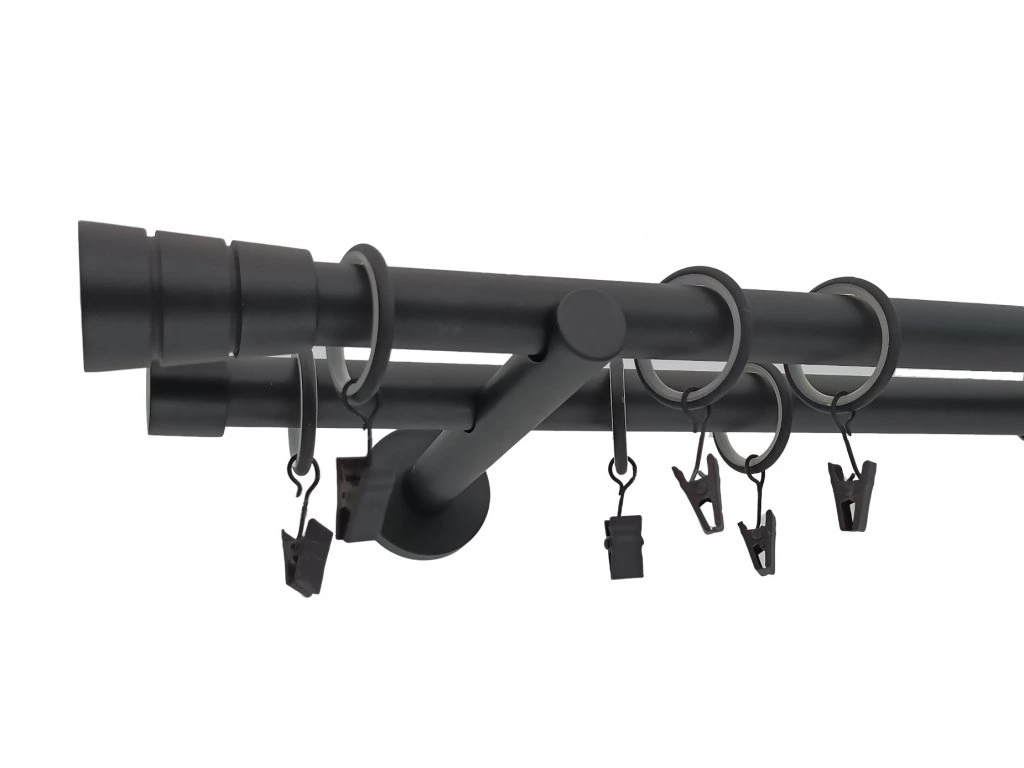 Garnýž Luxury černá matná, koncovka Sotra