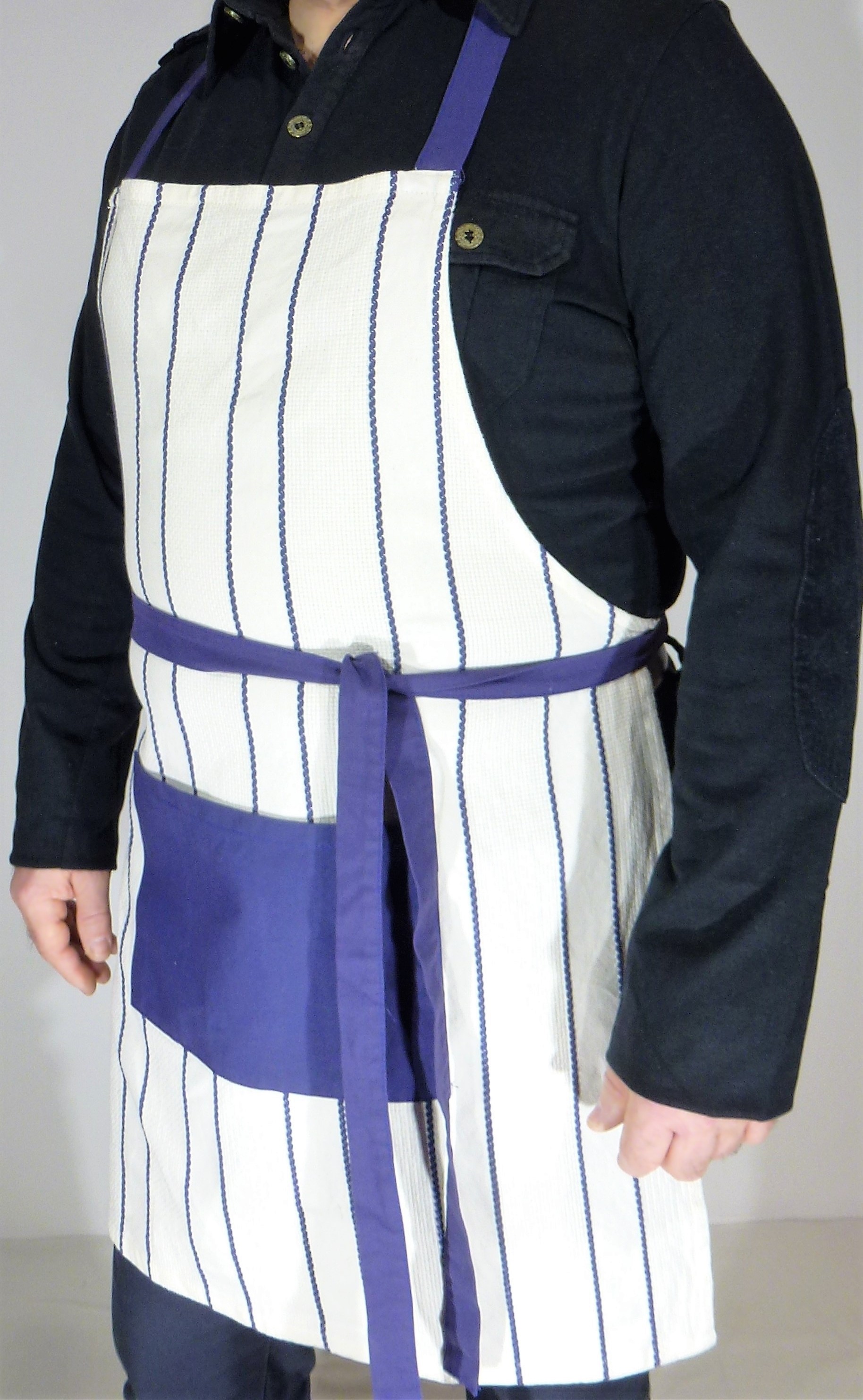 Zástěra pro muže tmavě modrý pruh