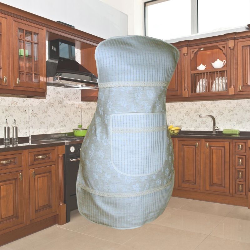 Zástěra pro ženy béžová kytička s proužkem