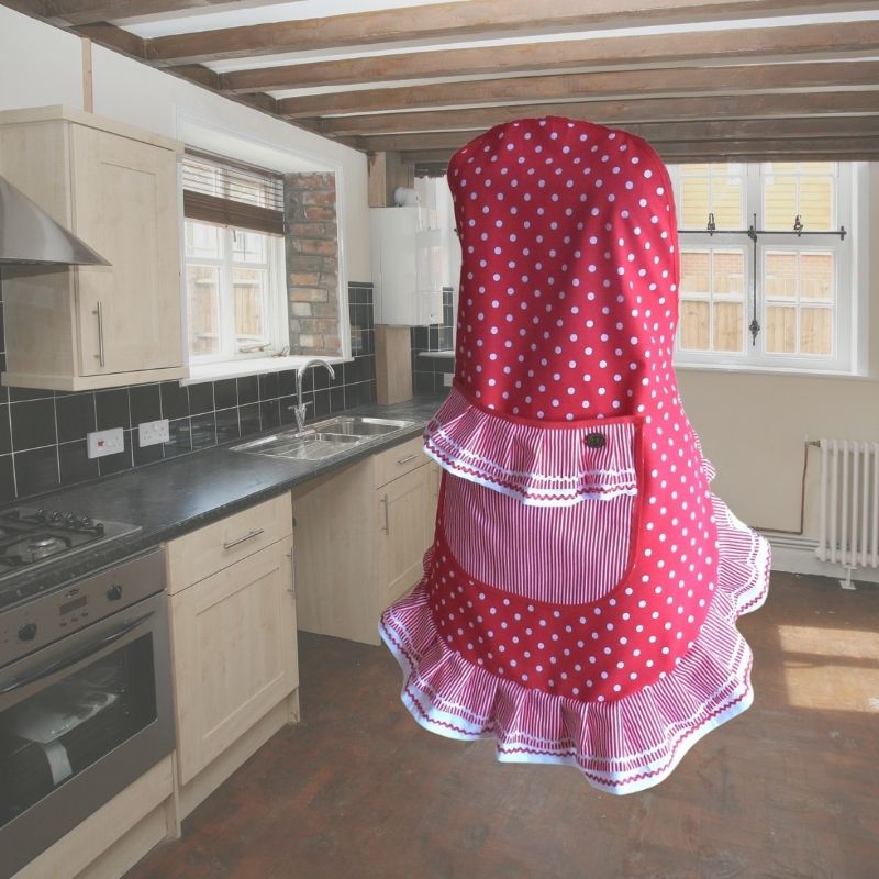 Zástěra Retro červený puntík