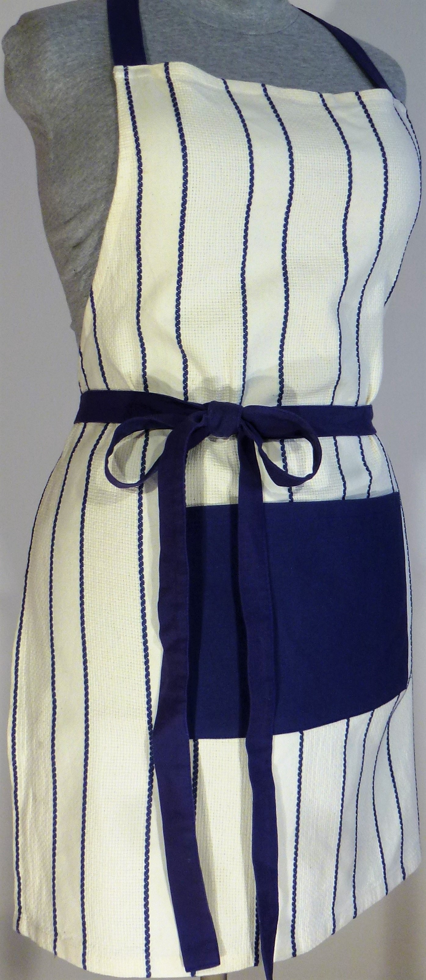 Zástěra pro ženy modrý proužek