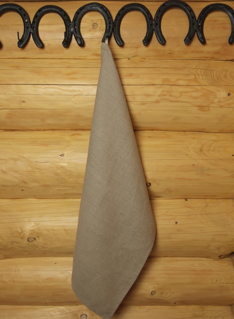 Lněná utěrka na nádobí, přírodní tmavší režná barva