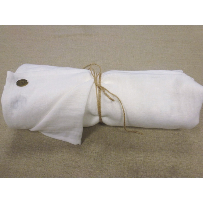 Povlečení lněné přírodní režné s krajkou 