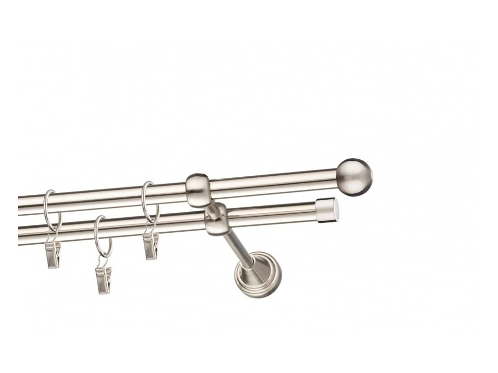 Garnýž Elegance Efekt nerez, koncovka Koule