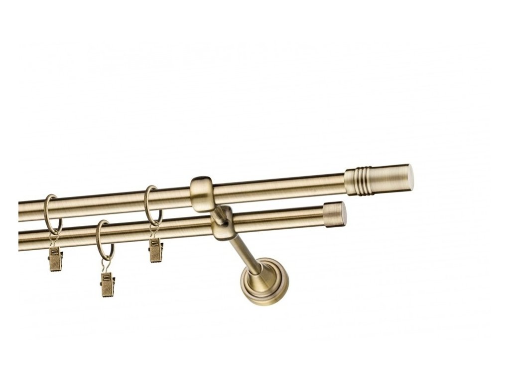 Garnýž Elegance mosaz antik, koncovka Cilinder