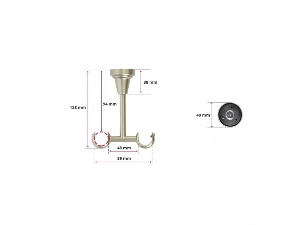 Stropní garnýž 19 mm černá matná