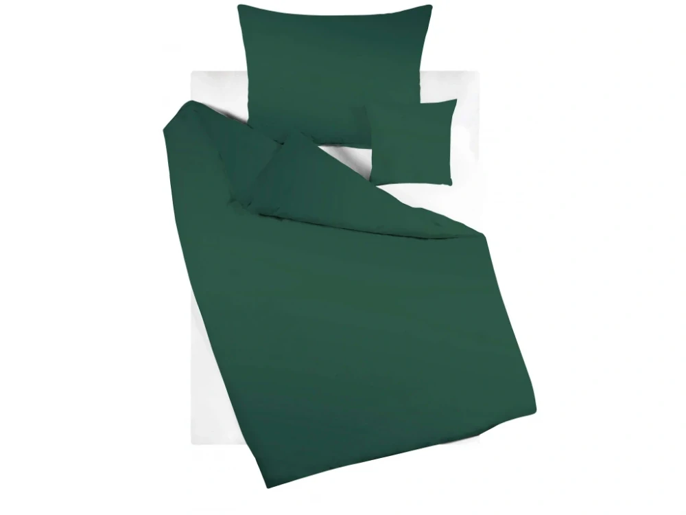 Povlečení bavlněné jednobarevné lahvově zelená