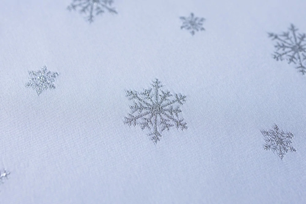 Vánoční ubrus Vločka stříbrná