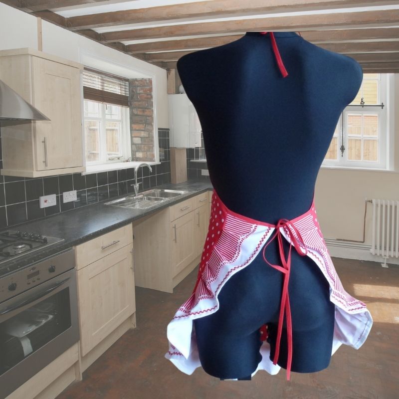 Zástěra Retro červený puntík