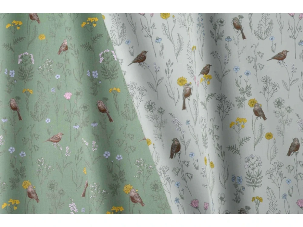 Povlečení bavlněné Ptáčci na zelené Duo